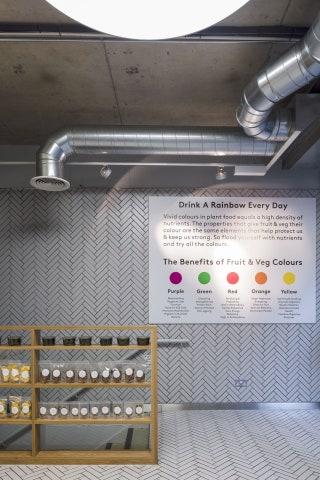 Industrial interiors at Londons The Juice Well  the new caf from the team behind La Bodega Negra.